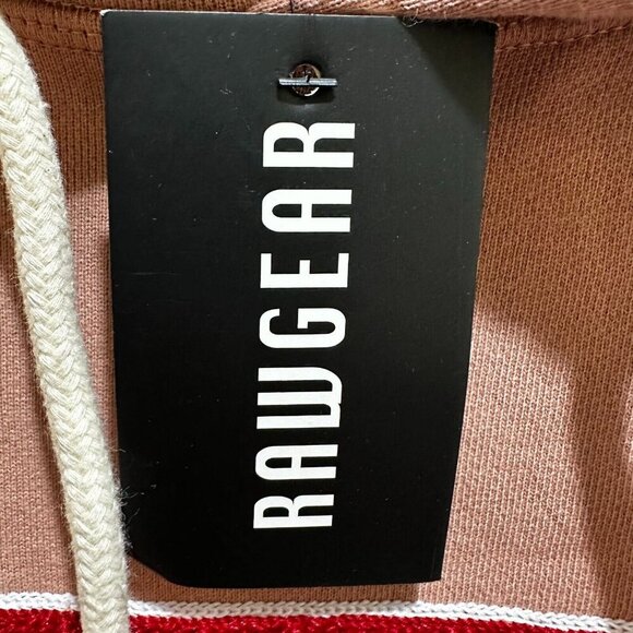 Raw Gear Size S Sweatshirt Salmon‎ Cotton Gorilla Pocket Hoodie Drawstring - Picture 6 of 8